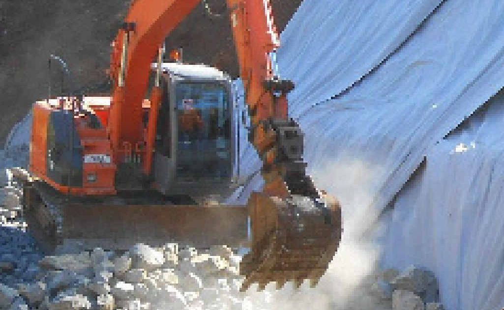 WORKS: Landslide repair work continues. WORKS: Landslide repair work continues.